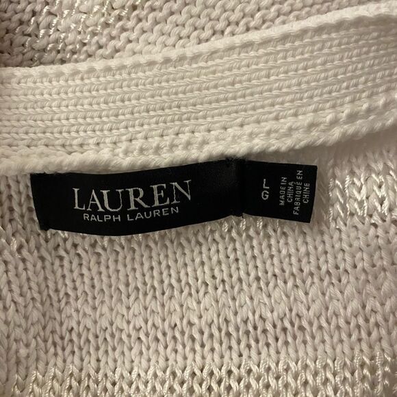 Ralph Lauren black label white fringe cardigan, L - Picture 11 of 12